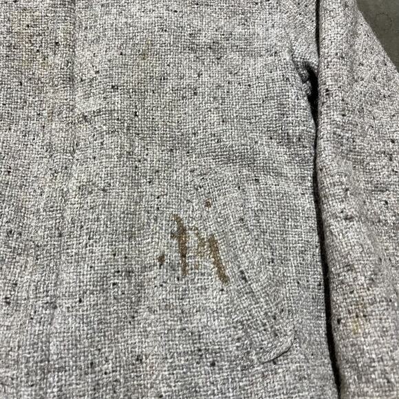 Vintage 80s Wool Tweed Grandpa Bomber Fall Coat Jacket - Picture 2 of 4